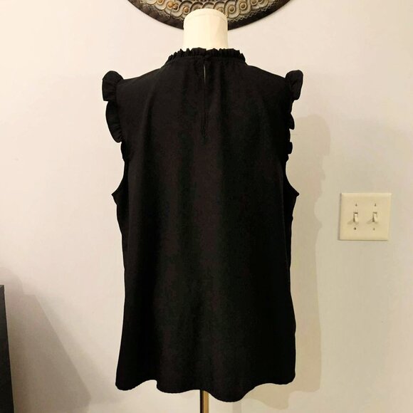 City Chic Black Ruffle Cap Sleeve Blouse | Whimsigoth Rufflecore Top Size S/16 - Picture 6 of 7